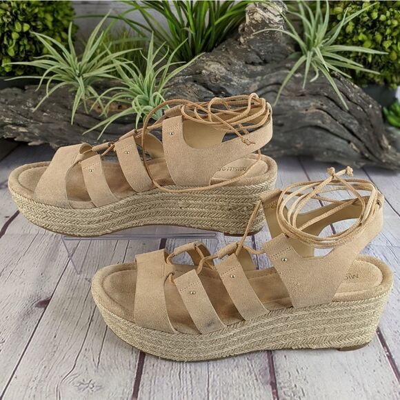 MICHAEL KORS Sofia Lace-Up Mid-Wedge Sandals - Picture 4 of 11